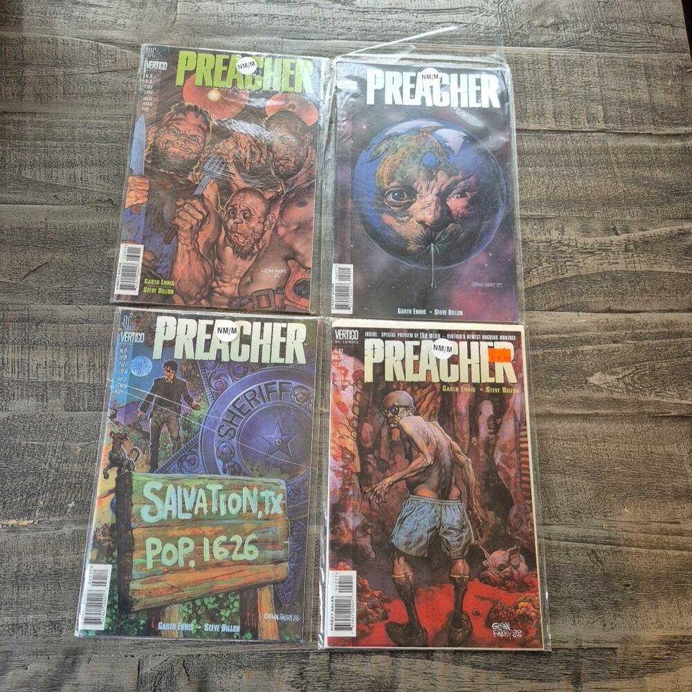 Vintage 1998 DC Vertigo Preacher Comic Books No. 39, 40, 41, 42 Garth Ennis
